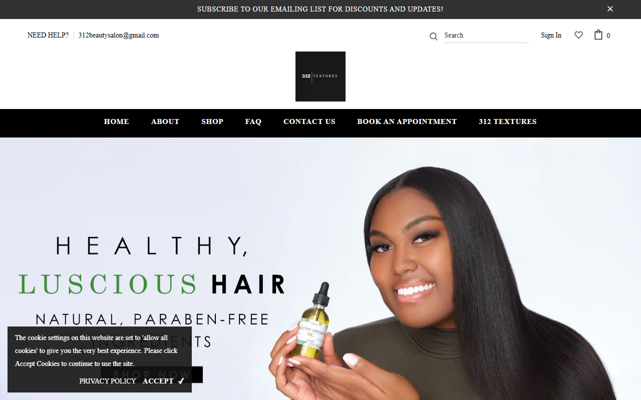 312beautysalon.com screenshot