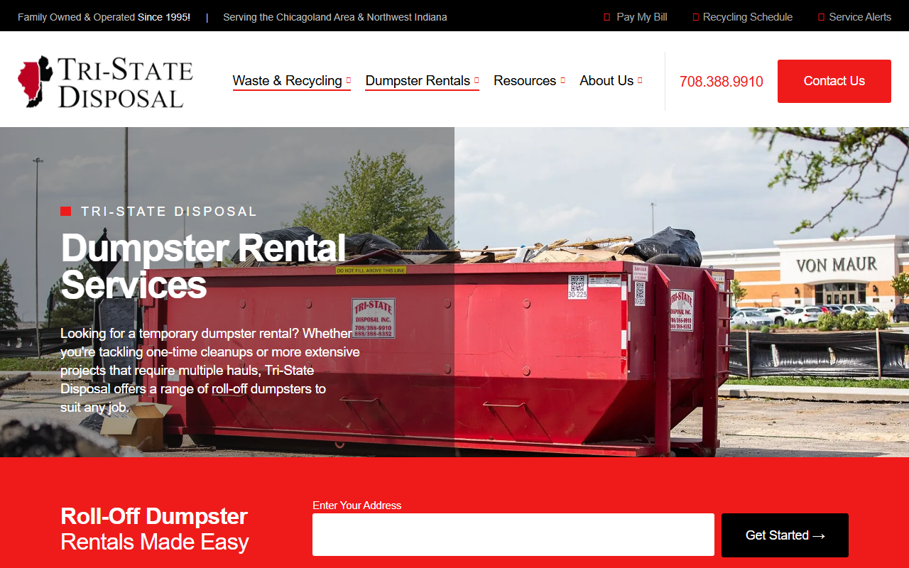 312dumpsters.com screenshot