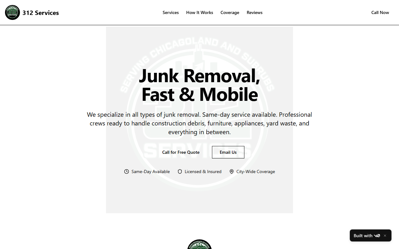 312junkservices.com screenshot