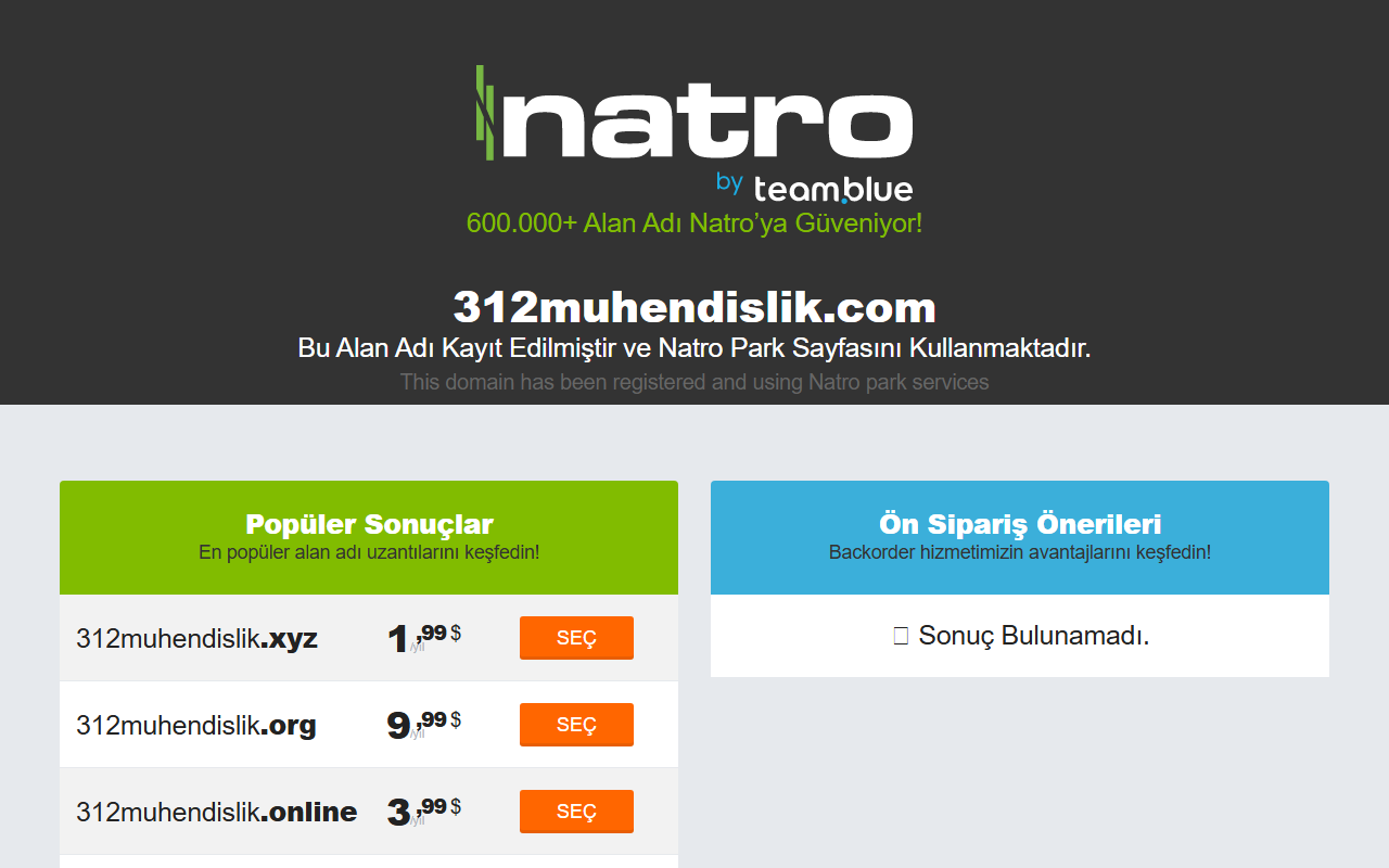 312muhendislik.com screenshot