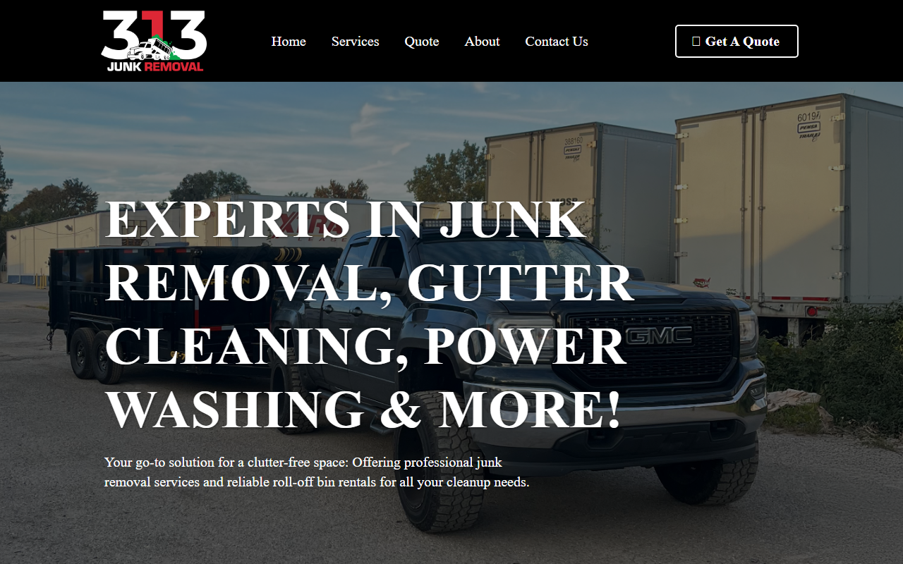 313junkremoval.com screenshot