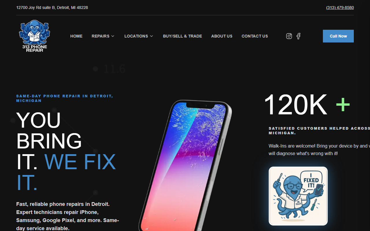 313phoneservices.com screenshot