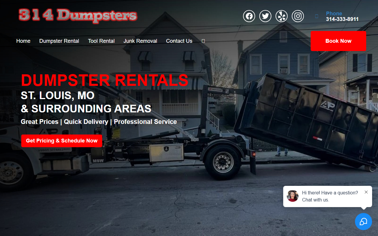 314dumpsters.com screenshot