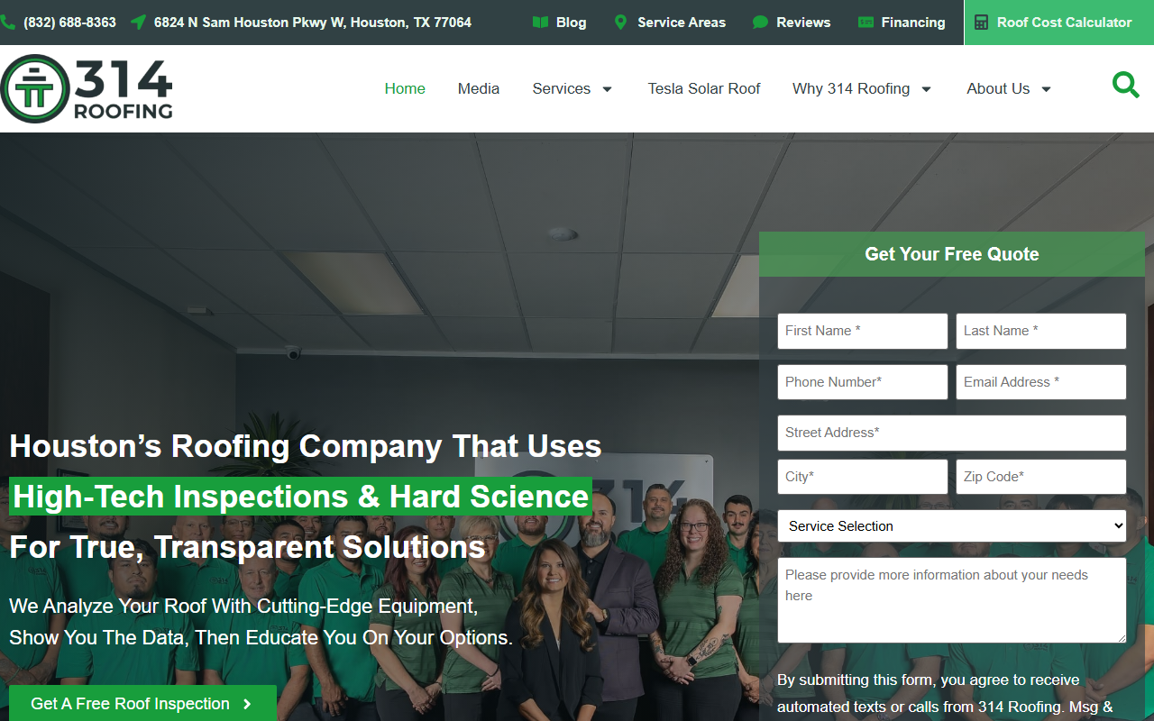 314roofing.com screenshot