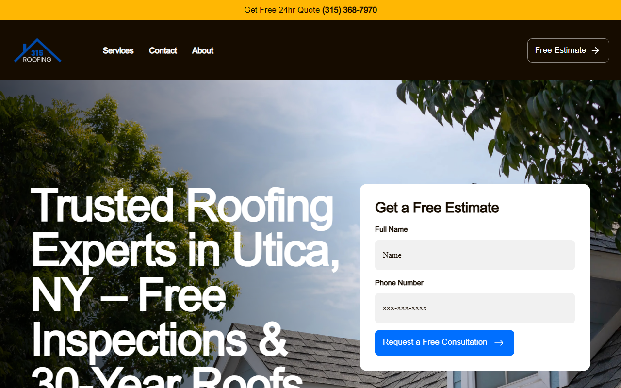 315-roofing.com screenshot
