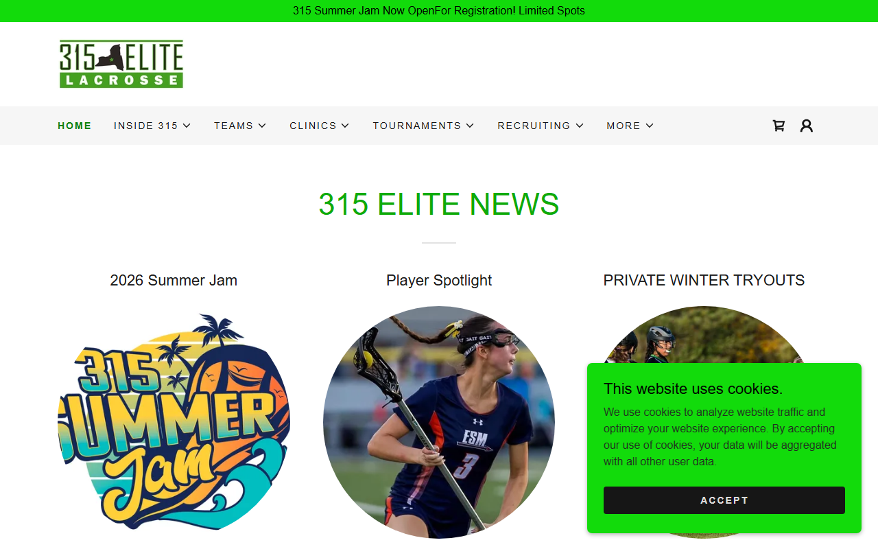 315elitelacrosse.com screenshot