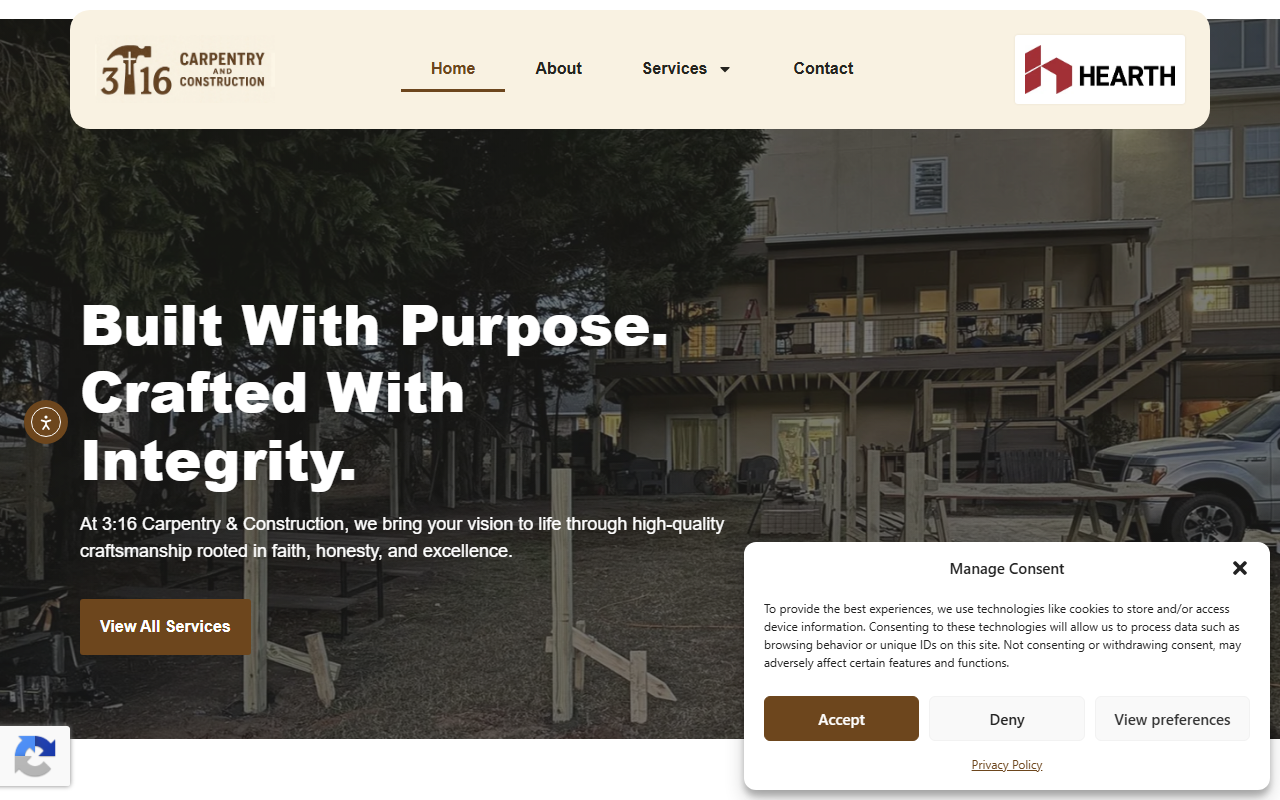 316carpentry.com screenshot