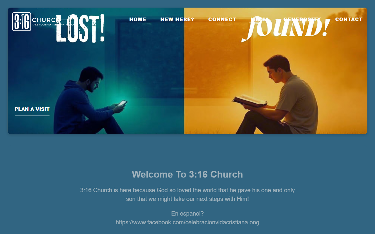 316churchonline.com screenshot