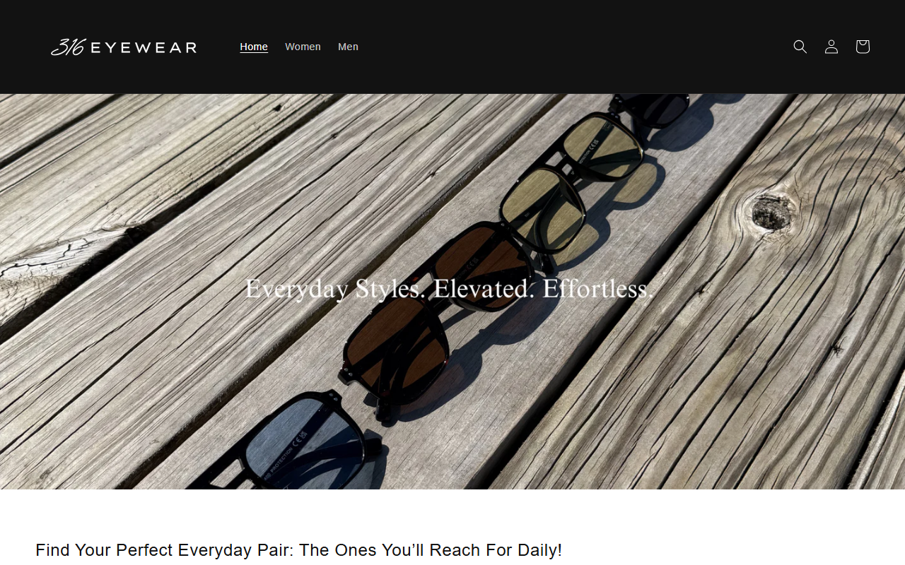 316eyewear.com screenshot