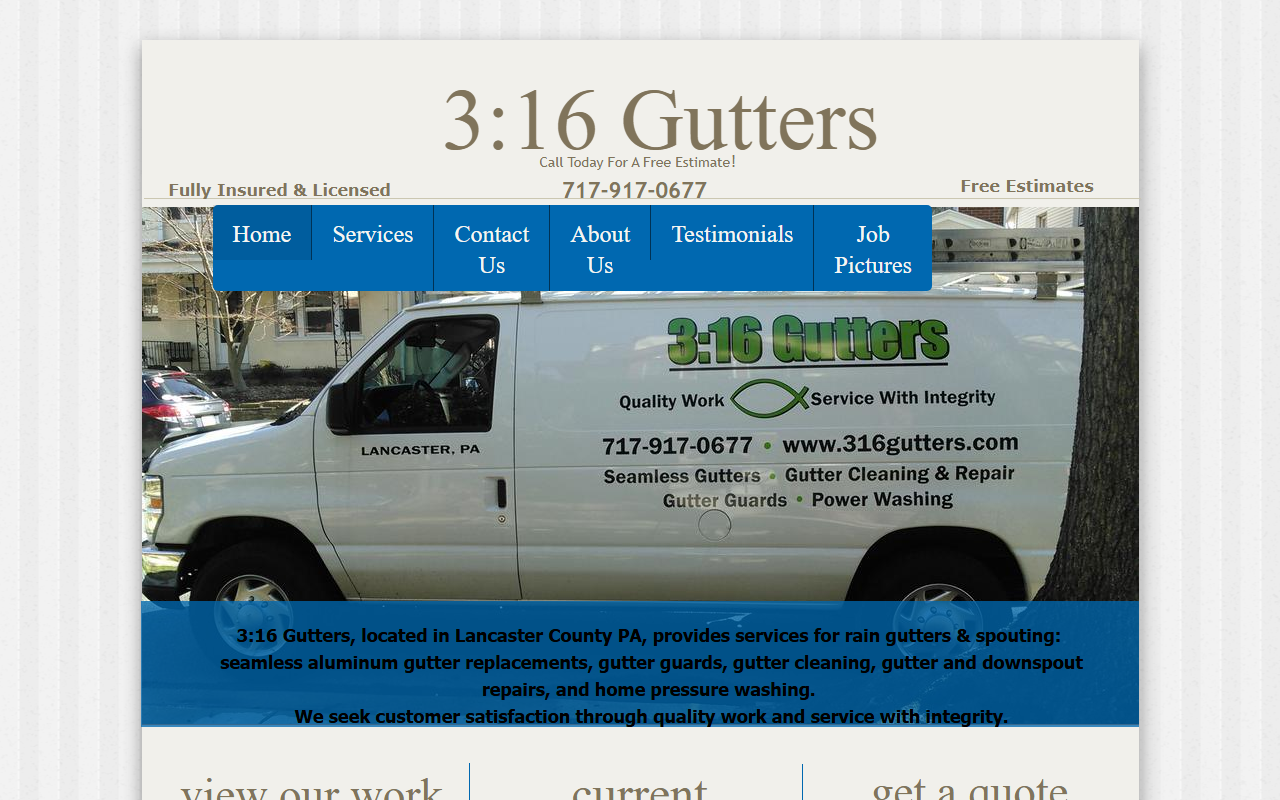 316gutters.com screenshot