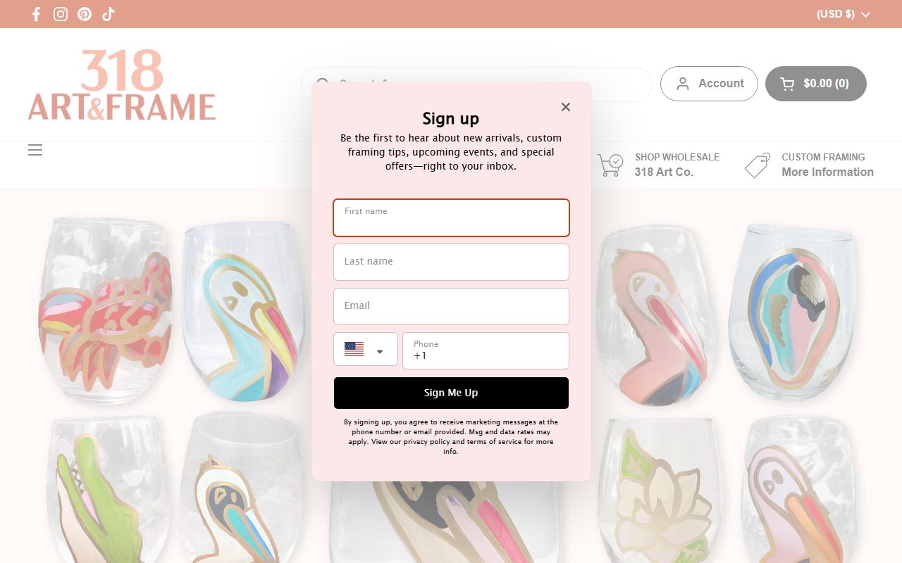 318artandframe.com screenshot