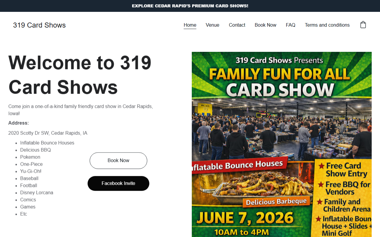 319cardshows.com screenshot