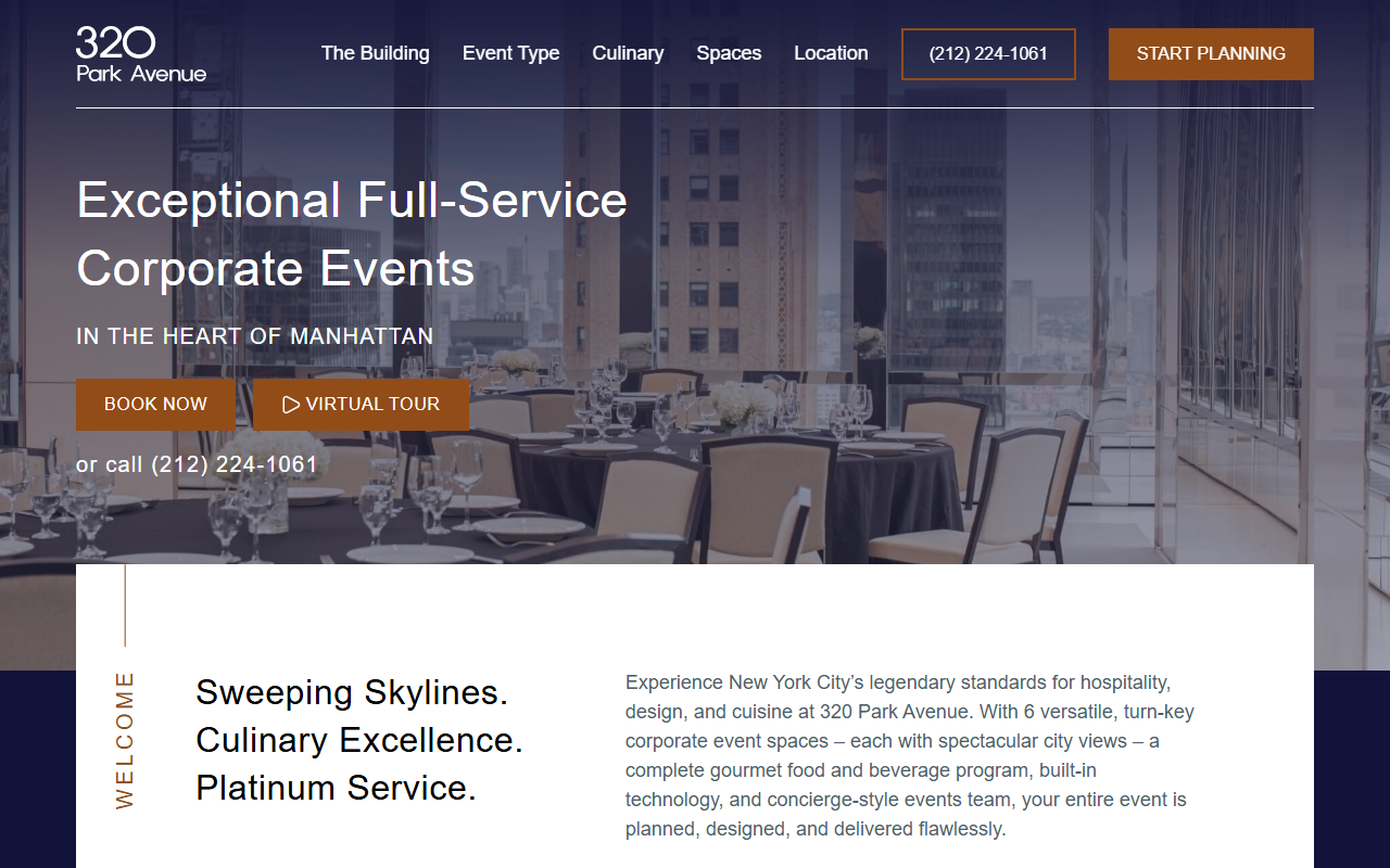 320parkevents.com screenshot