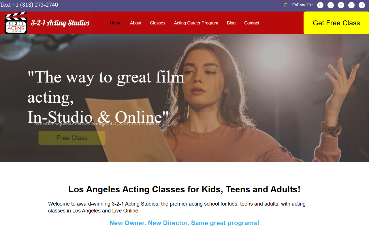 321actingschools.com screenshot