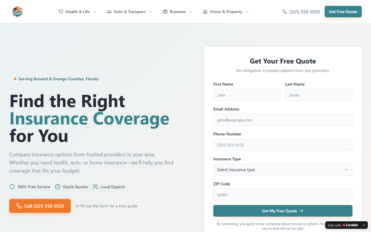 321coverage.com screenshot