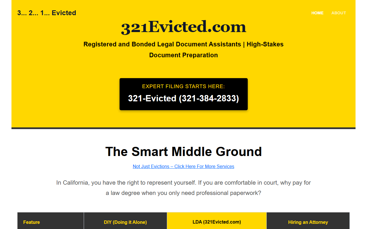 321evicted.com screenshot