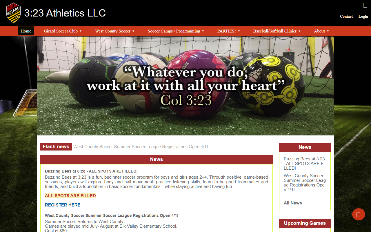 323athletics.com screenshot
