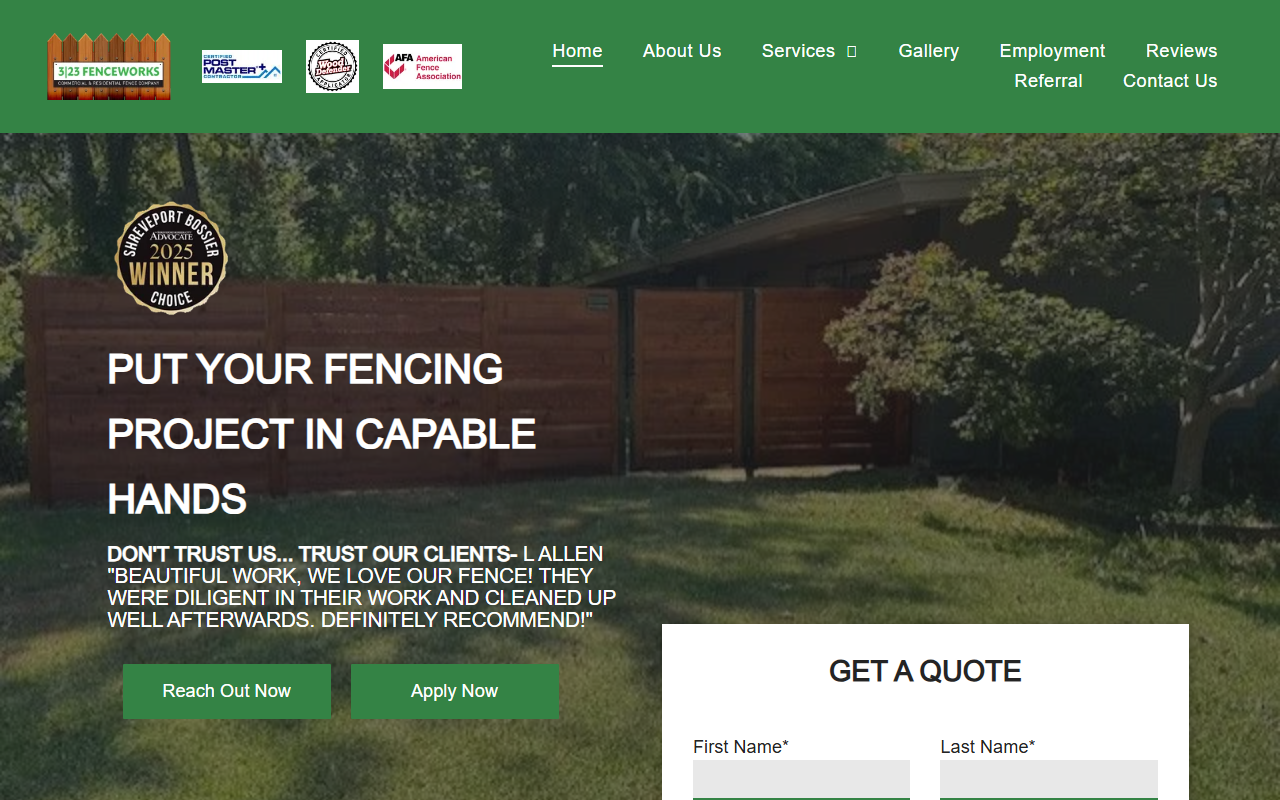 323fenceworks.com screenshot