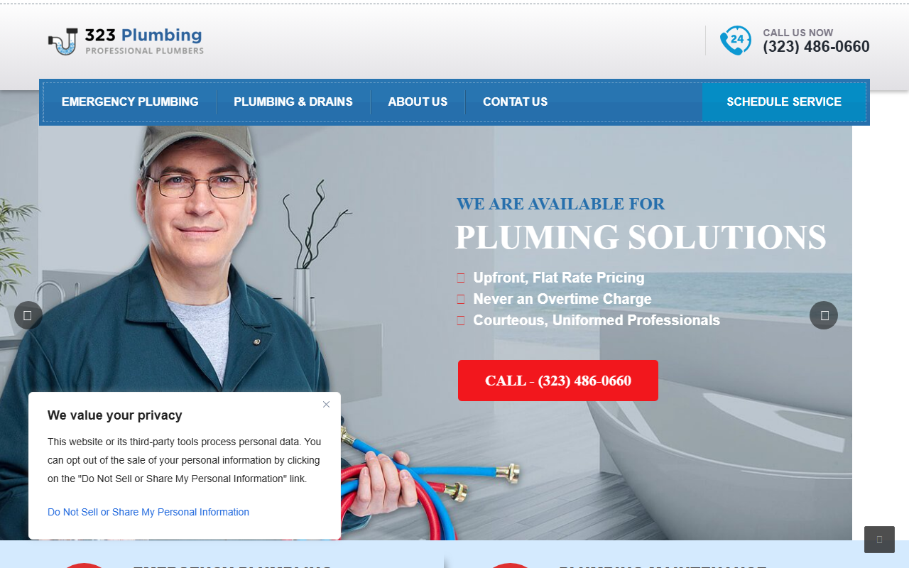 323plumbing.com screenshot