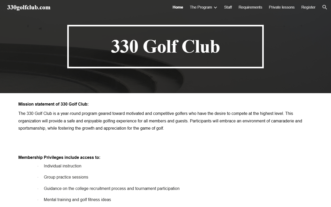 330golfclub.com screenshot