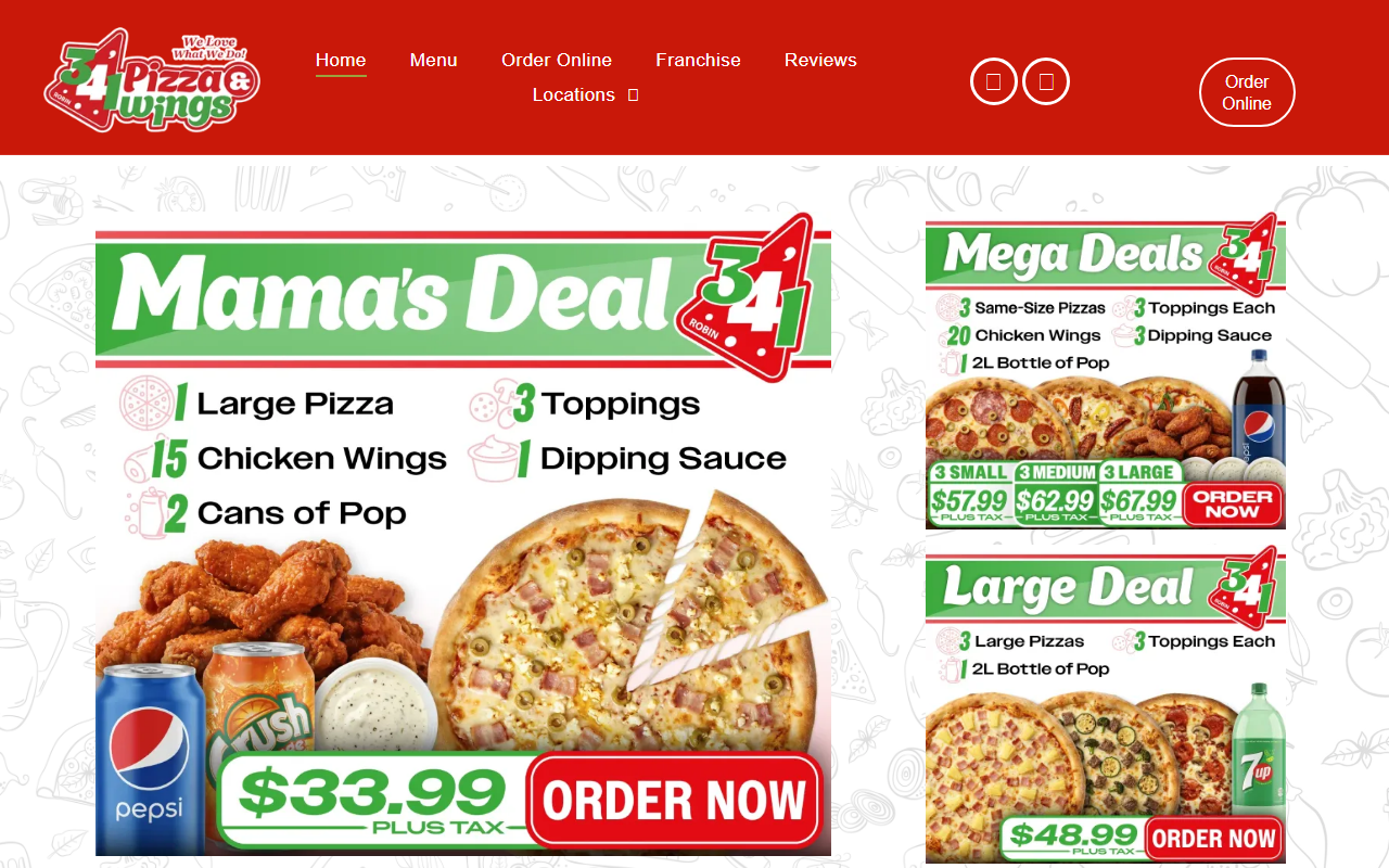 341pizzawings.com screenshot