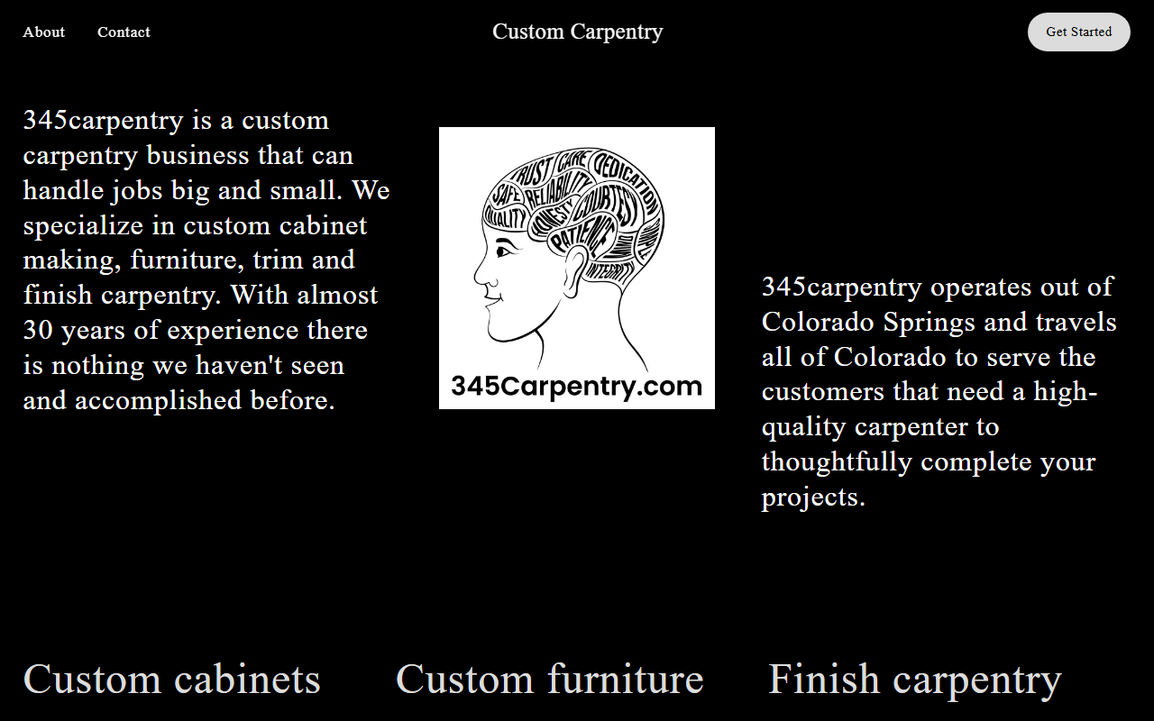 345carpentry.com screenshot