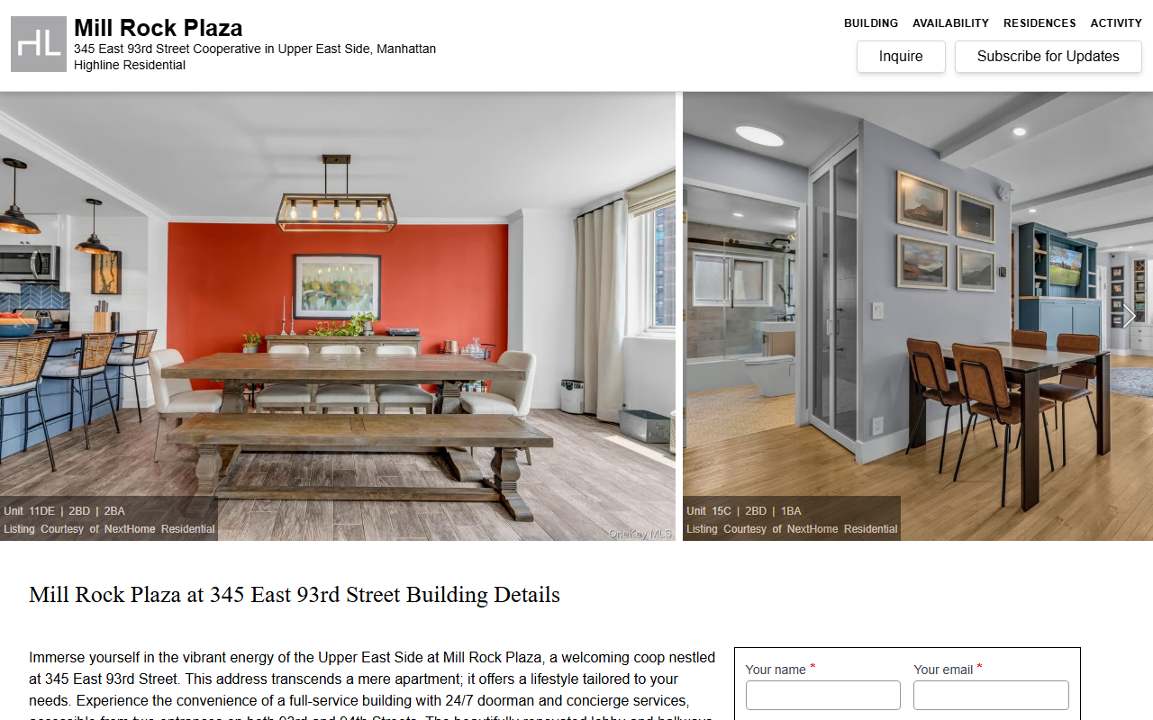 345east93rd.com screenshot