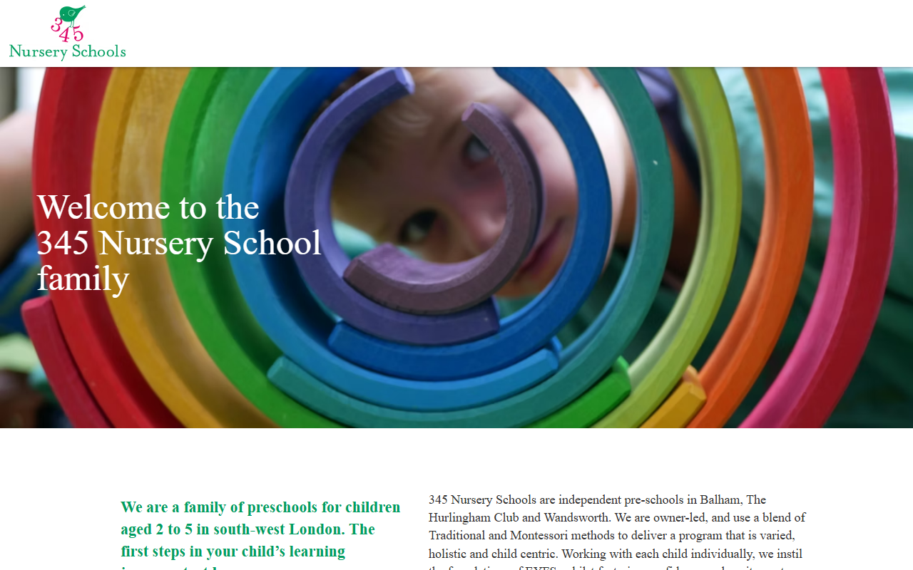 345preschools.com screenshot