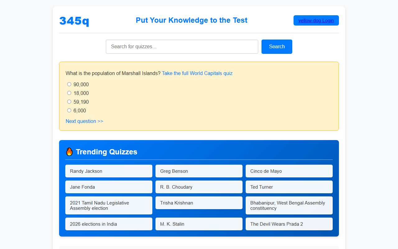 345questions.com screenshot
