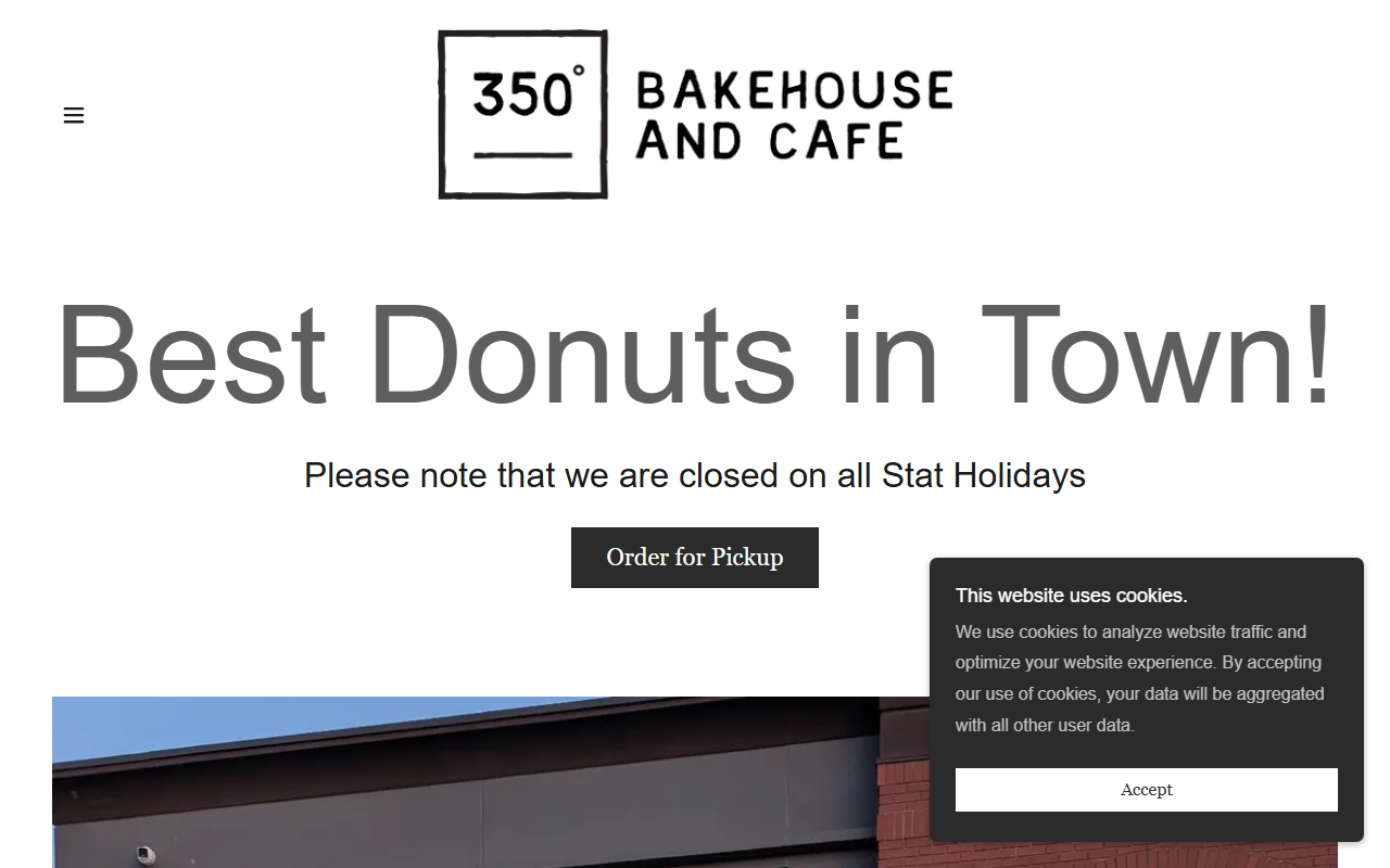 350bakehousecafe.com screenshot