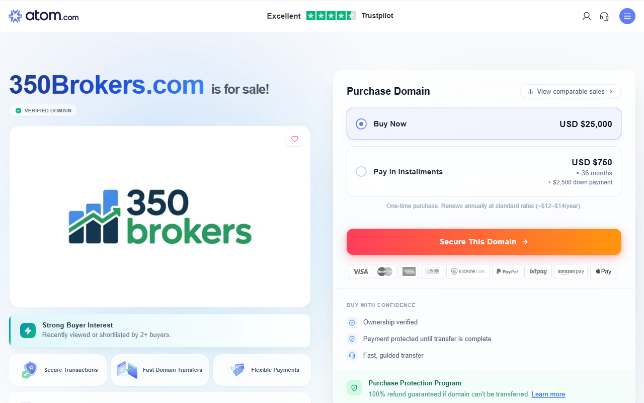 350brokers.com screenshot