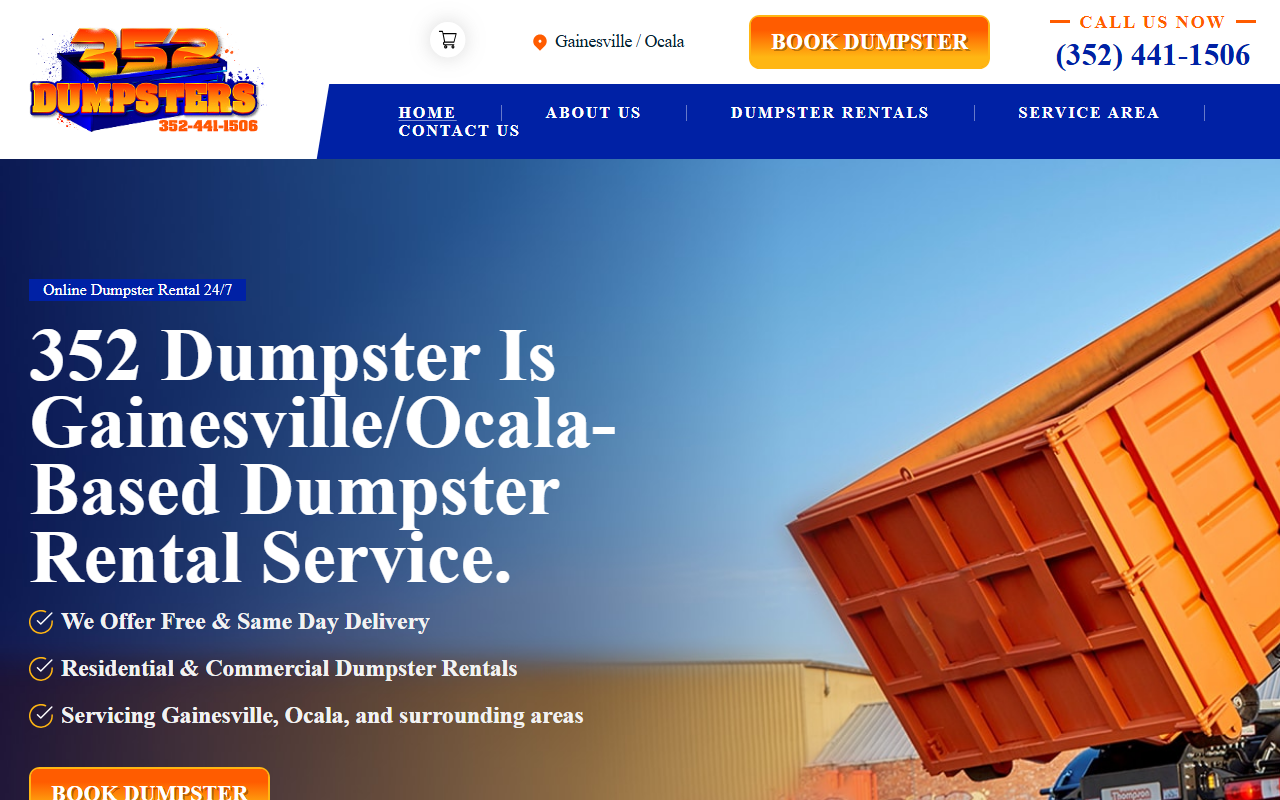 352dumpsters.com screenshot