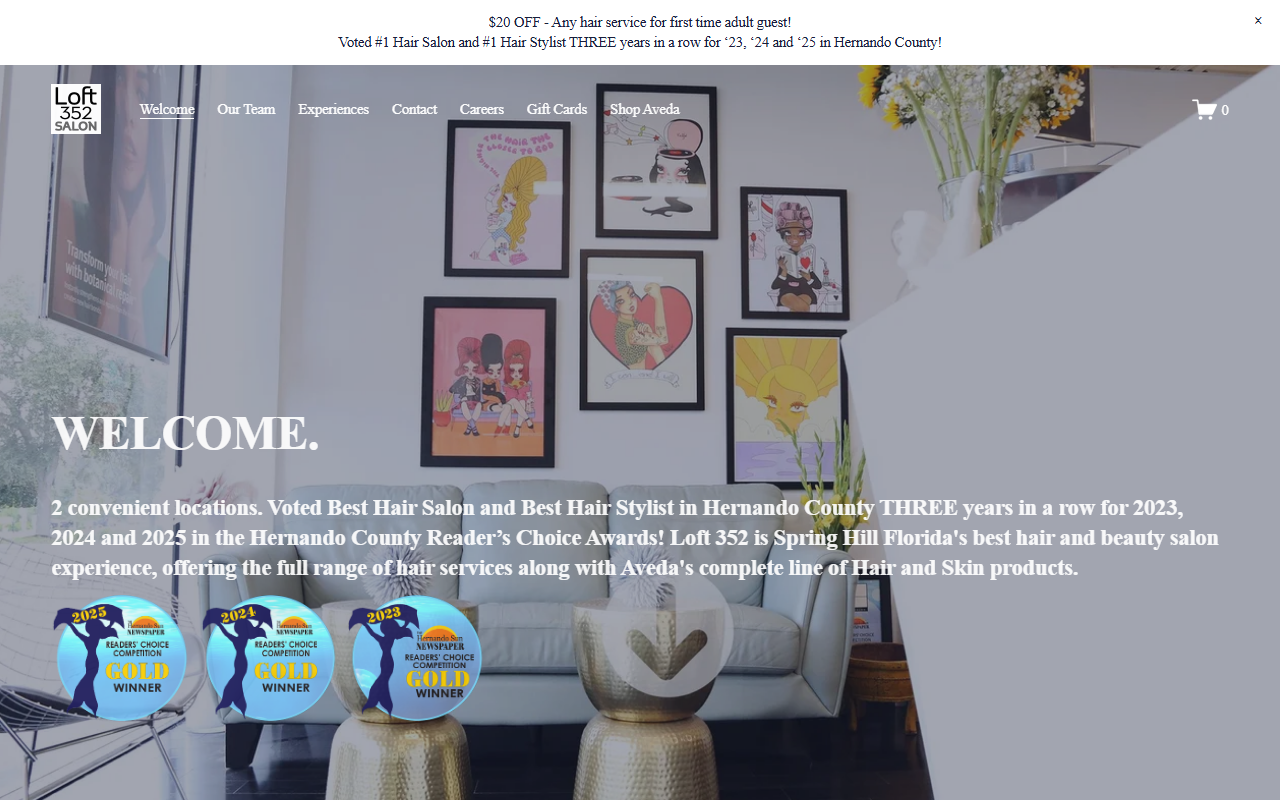 352hairdesign.com screenshot