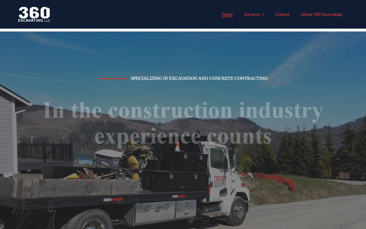 360-excavating.com screenshot