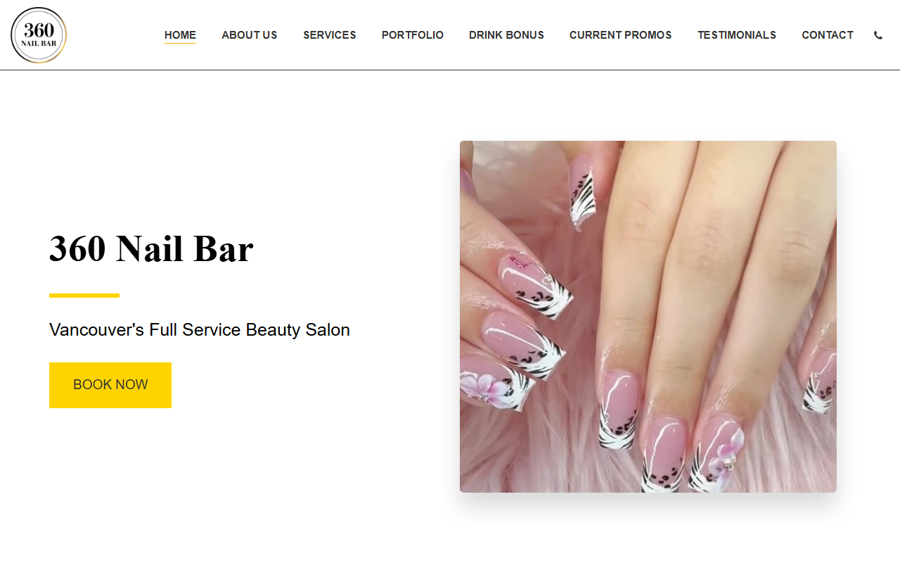 360-nail-bar.com screenshot