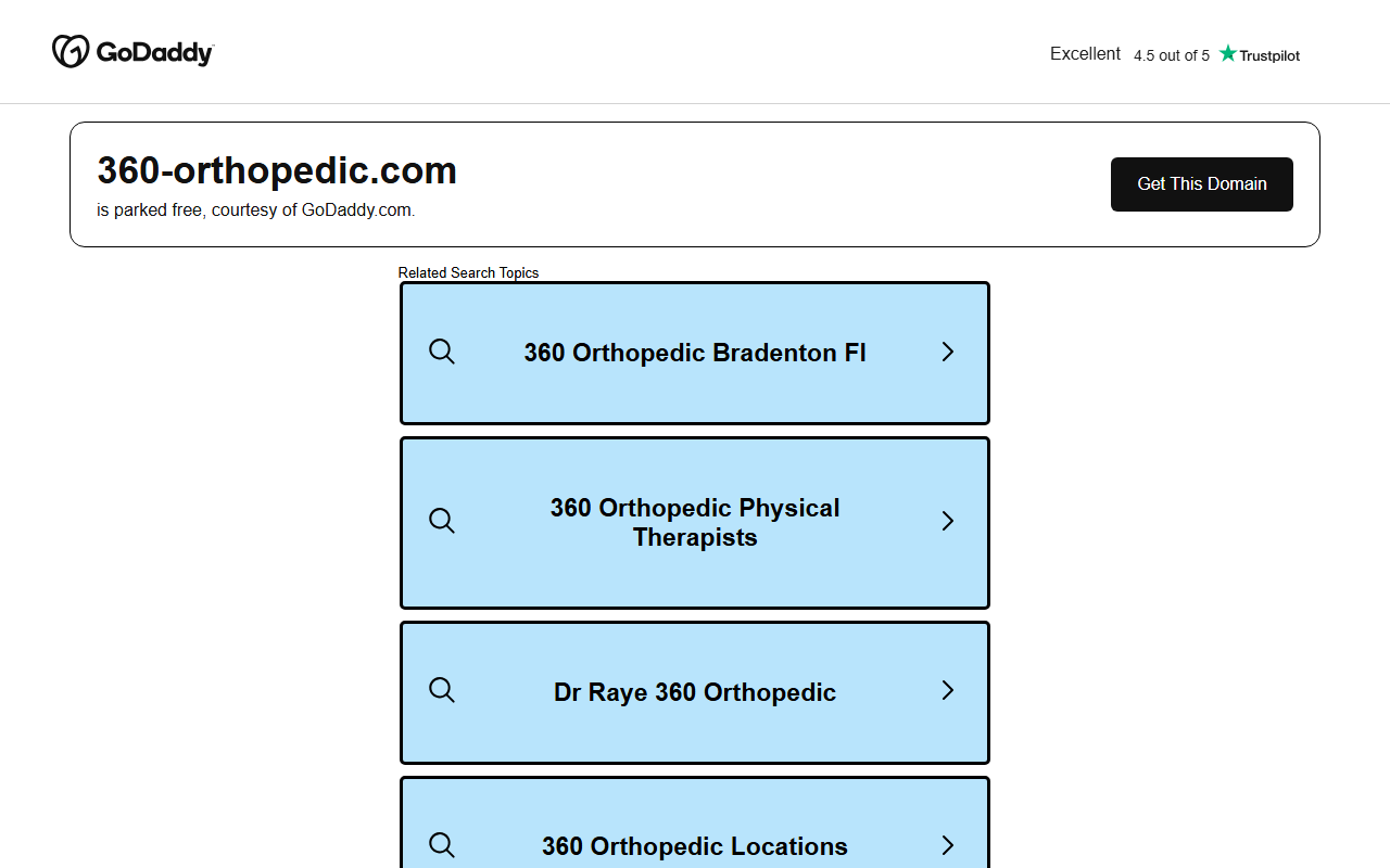 360-orthopedic.com screenshot