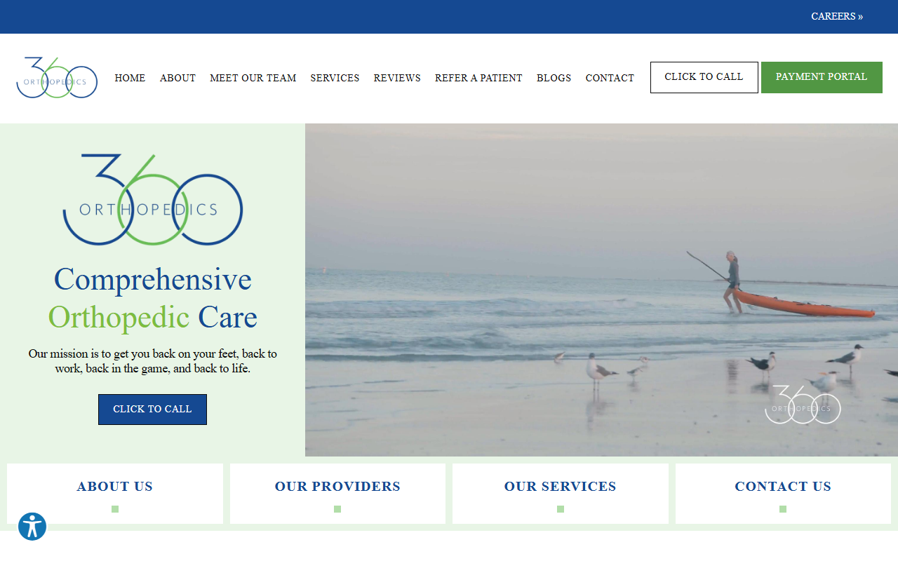 360-orthopedics.com screenshot