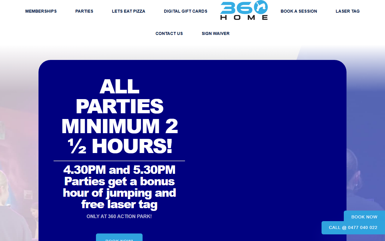 360actionpark.com screenshot