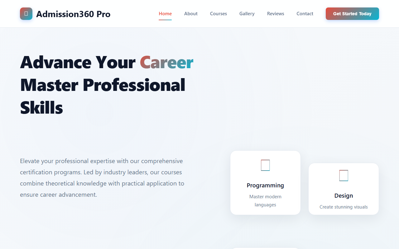 360admission.com screenshot