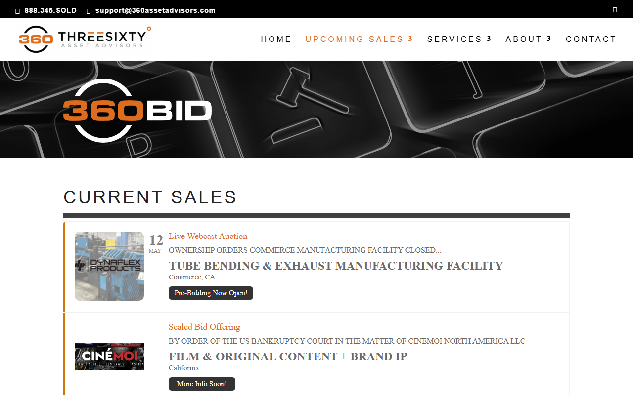 360auctiongroup.com screenshot