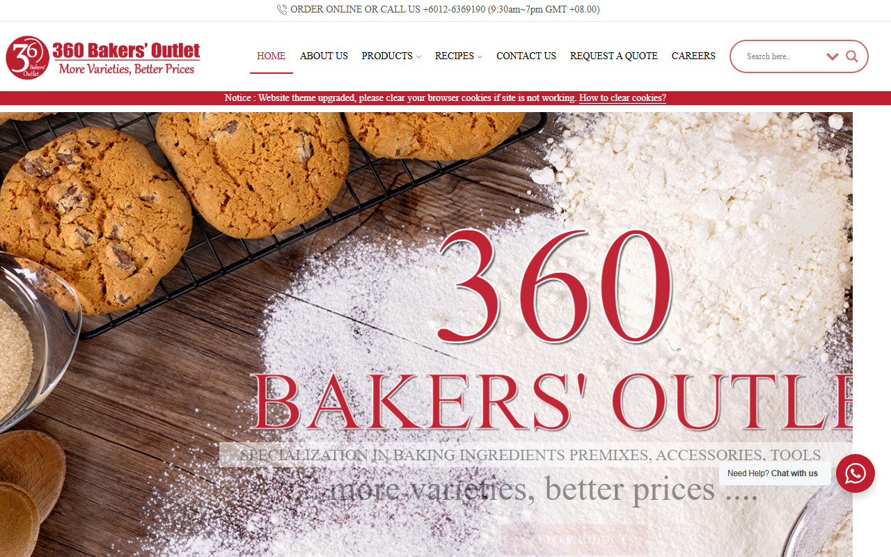 360bakersoutlet.com screenshot
