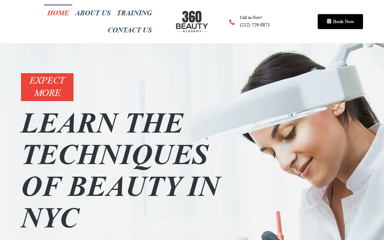 360beautyacademy.com screenshot