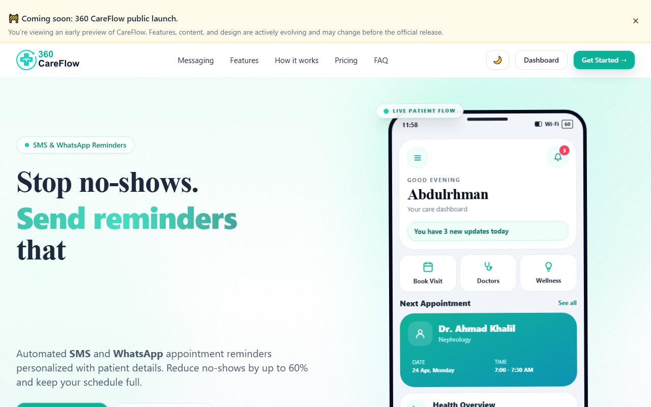 360careflow.com screenshot
