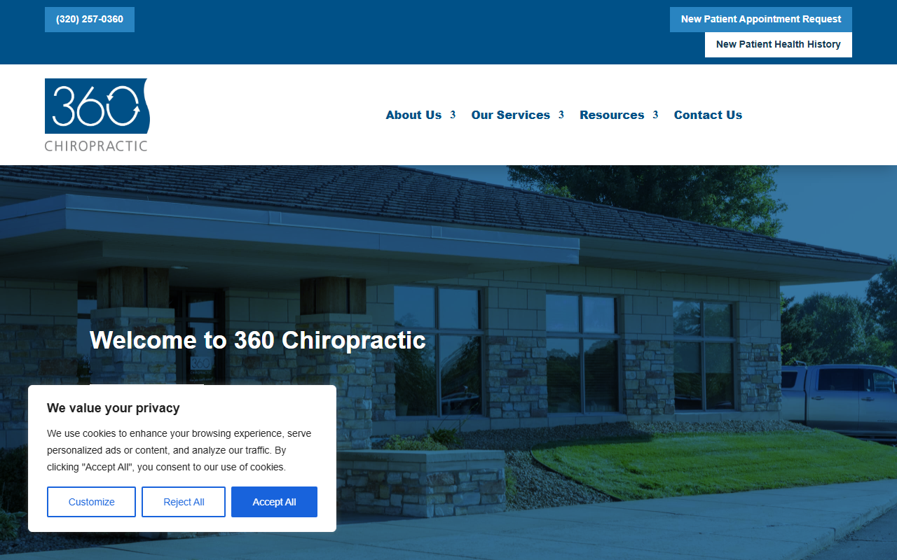 360chiropractic.com screenshot