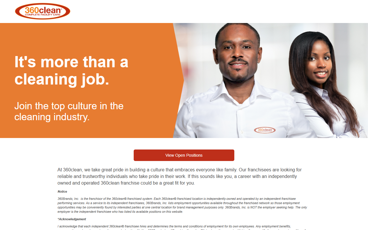 360cleancareers.com screenshot