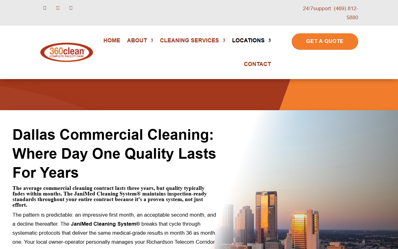 360cleandallas.com screenshot