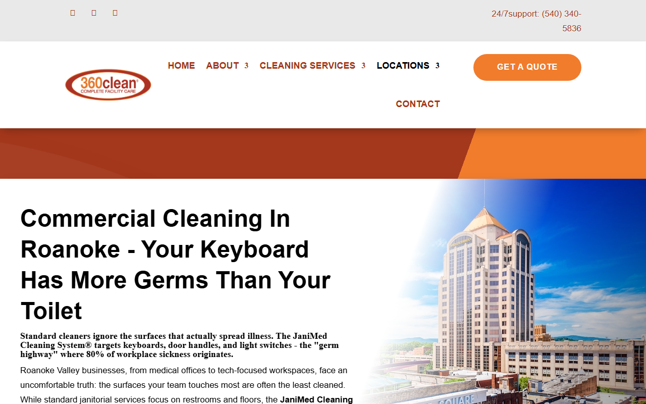 360cleanroanoke.com screenshot