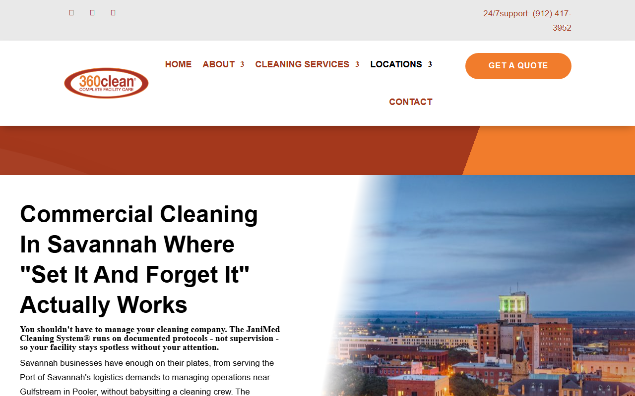 360cleansavannah.com screenshot