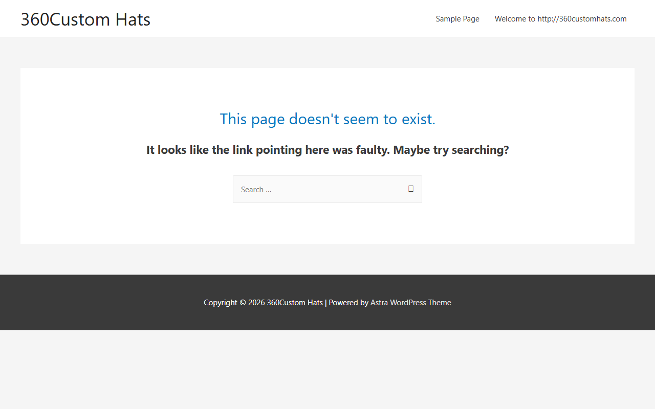 360customhats.com screenshot