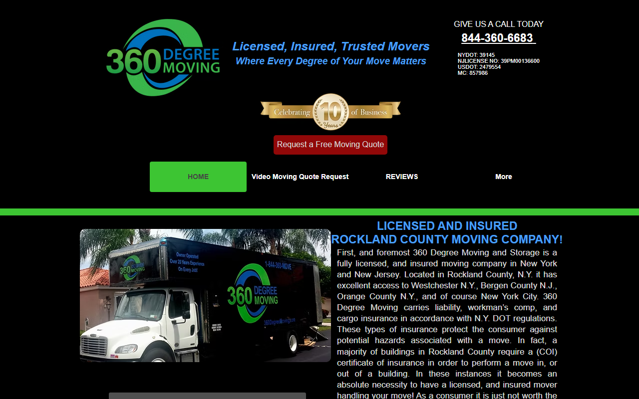 360degreemoving.com screenshot